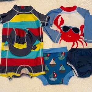 5 piece swim bundle (Nautica, i play) size 12 months